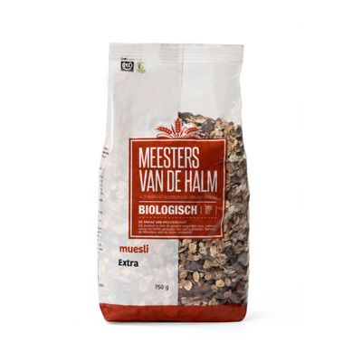 Muesli extra van Meesters van de Halm, 6x 750 gr